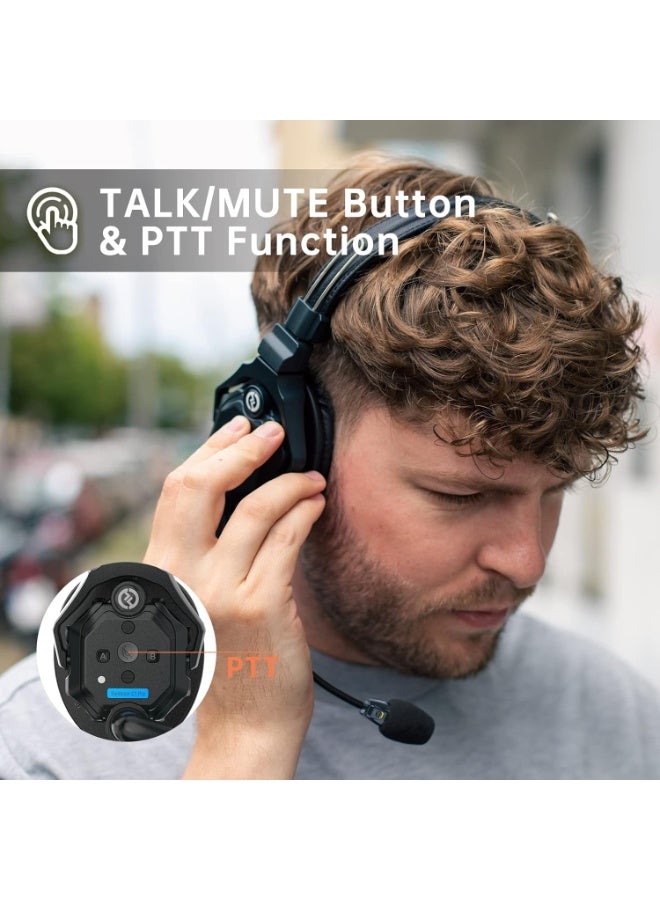 Hollyland Solidcom C1 Pro Wireless Intercom Headset System Full Duplex ENC Noise Cancellation 2-Person Team Communication PTT Mute Single Ear Headset 1100ft Range for TV Film Church Drone Production - Image 5